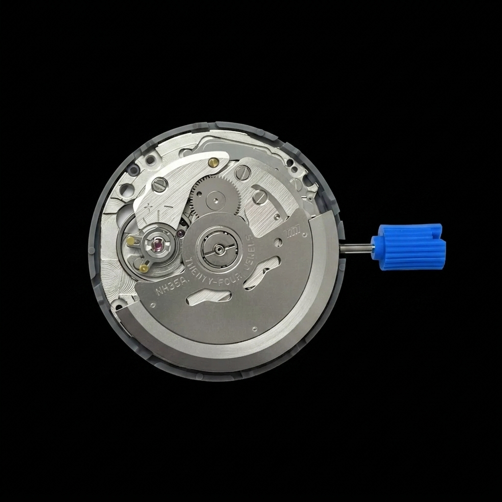 Seiko NH35A movement, rotor side